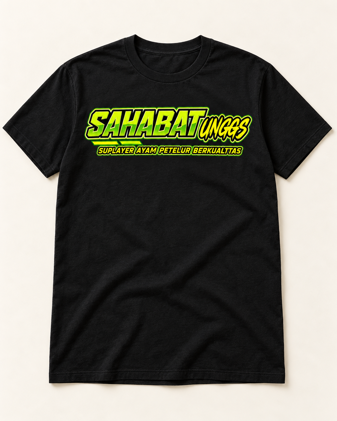 Mockup kaos hitam sablon Sahabat Unggas